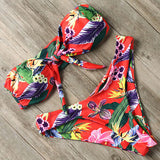 Solid Bandeau Bikini Set 2019 Sexy Swimsuit Women Bikini Brazilian Thong Swimwear Female Halter top Bathing Suit Swimming Wear