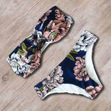Solid Bandeau Bikini Set 2019 Sexy Swimsuit Women Bikini Brazilian Thong Swimwear Female Halter top Bathing Suit Swimming Wear