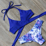leopard swimsuit snake print bikini 2019 sexy cross bandage bathing suit women push up separate bikini set halter top swimwear