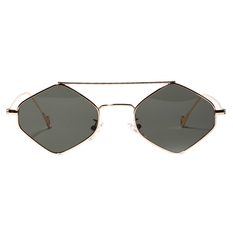 Fashion Retro Elegant Clear Color Classic Glasses Small Diamond Shape Metal Frame Beach Sunglasses 2019 New Arrival