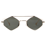 Fashion Retro Elegant Clear Color Classic Glasses Small Diamond Shape Metal Frame Beach Sunglasses 2019 New Arrival