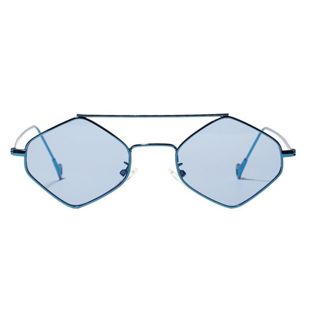 Fashion Retro Elegant Clear Color Classic Glasses Small Diamond Shape Metal Frame Beach Sunglasses 2019 New Arrival