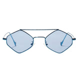 Fashion Retro Elegant Clear Color Classic Glasses Small Diamond Shape Metal Frame Beach Sunglasses 2019 New Arrival