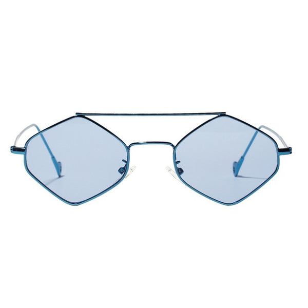 Fashion Retro Elegant Clear Color Classic Glasses Small Diamond Shape Metal Frame Beach Sunglasses 2019 New Arrival