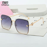 Umanco 2019 New Luxury Oversized Square Sunglasses For Women Men Metal Frame Resin Lens Fashion Designer Brand Beach Travel Gift