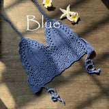 Tank Top Women Summer White Gothic Cropped Tops Sexy Cami  Backless Festival Crochet Knitting Halter Beach Bikini Bra Crop Top