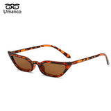 Umanco 2019 New Small Cat Eye Sunglasses For Women Men Plastic Frame PC Lens Retro Fashion Designer Brand Trendy Beach Gifts