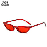 Umanco 2019 New Small Cat Eye Sunglasses For Women Men Plastic Frame PC Lens Retro Fashion Designer Brand Trendy Beach Gifts