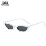 Umanco 2019 New Small Cat Eye Sunglasses For Women Men Plastic Frame PC Lens Retro Fashion Designer Brand Trendy Beach Gifts