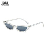 Umanco 2019 New Small Cat Eye Sunglasses For Women Men Plastic Frame PC Lens Retro Fashion Designer Brand Trendy Beach Gifts