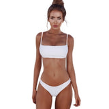 Lefeel Solid Bikini Set Women Sexy Brazilian Swimsuit Bikinis Summer Tube Top Swimwear Low Waist Bathing Suit Female Biquini