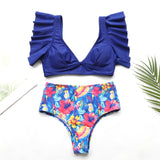 Ruffle Bandage Bikini Set Women Sexy High Cut Bathing Suit Swimsuit New Low Waist Halter Top Swimwear Summer Beachwear Biquini