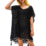 SFIT Summer Bikini Cover Up Casual Kimono Sleeve Beach Top V-neck Floral Lace Hollow Beachwear Beach tunic