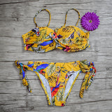 Solid Bandeau Bikini Set 2019 Sexy Swimsuit Women Bikini Brazilian Thong Swimwear Female Halter top Bathing Suit Swimming Wear