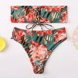 Melphieer High Neck Tank Crop Top Bikini Crochet Bikinis Set Swimwear Women Swimsuit Female Beachwear 2019 Monokini Bathing Suit