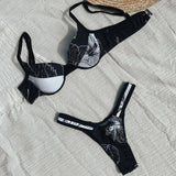 2020 New Sexy Bikinis Women Swimsuit Low Waist Bathing Suits Swim Off Shoulder Bikini Set Swimwear Hollow Out Top Bandeau Bikini