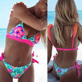 Melphieer High Neck Tank Crop Top Bikini Crochet Bikinis Set Swimwear Women Swimsuit Female Beachwear 2019 Monokini Bathing Suit