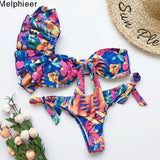 Melphieer High Neck Tank Crop Top Bikini Crochet Bikinis Set Swimwear Women Swimsuit Female Beachwear 2019 Monokini Bathing Suit
