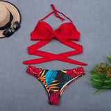 Melphieer High Neck Tank Crop Top Bikini Crochet Bikinis Set Swimwear Women Swimsuit Female Beachwear 2019 Monokini Bathing Suit