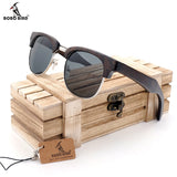BOBO BIRD Half-Frame Cat Eye Sunglasses Women Men wooden Glasses Summer Style beach Eyewear in  gifts Wood box Customize