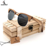 BOBO BIRD Half-Frame Cat Eye Sunglasses Women Men wooden Glasses Summer Style beach Eyewear in  gifts Wood box Customize
