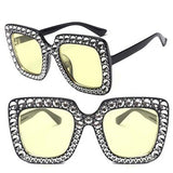 Manmade Diamond Square Sunglasses Women Men Beach Holiday Glasses Eyeglasses Eyewear Hiking Eyewear Outdoor Eyeglass