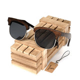 BOBO BIRD Wooden Sunglasses Women Men Half-Frame Wooden Glasses Summer Style beach Eyewear in gifts Wood box Customize