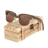 BOBO BIRD Wooden Sunglasses Women Men Half-Frame Wooden Glasses Summer Style beach Eyewear in gifts Wood box Customize