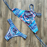 Melphieer High Neck Tank Crop Top Bikini Crochet Bikinis Set Swimwear Women Swimsuit Female Beachwear 2019 Monokini Bathing Suit