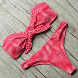 Solid Bandeau Bikini Set 2019 Sexy Swimsuit Women Bikini Brazilian Thong Swimwear Female Halter top Bathing Suit Swimming Wear