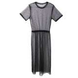 2019 Women Sexy Transparent Mesh Bikini Cover Up  Mesh Swimsuits Swimwear Summer Beach wear Lace Long Dress