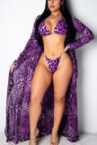 HIRIGIN 3PCS Summer Hot Women Leopard Print Bikini Beach Swimwear Cover Up Candigan Suit