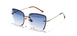 Kachawoo retro rimless sunglasses women brown blue yellow oversized square sun glasses female big accessories beach