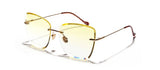 Kachawoo retro rimless sunglasses women brown blue yellow oversized square sun glasses female big accessories beach