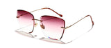 Kachawoo retro rimless sunglasses women brown blue yellow oversized square sun glasses female big accessories beach