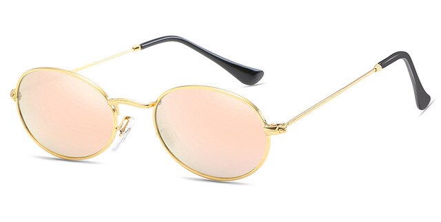 Kachawoo black small oval sunglasses men mirror metal frame retro sun glasses for women accessories summer beach 2018 UV400
