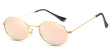 Kachawoo black small oval sunglasses men mirror metal frame retro sun glasses for women accessories summer beach 2018 UV400